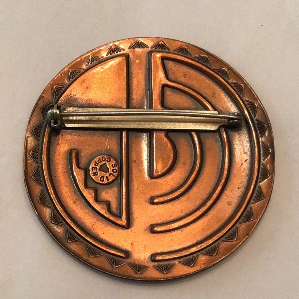 Vtg. 3 Pc Solid Copper Thunderbird/Cactus Jewelry - image 3